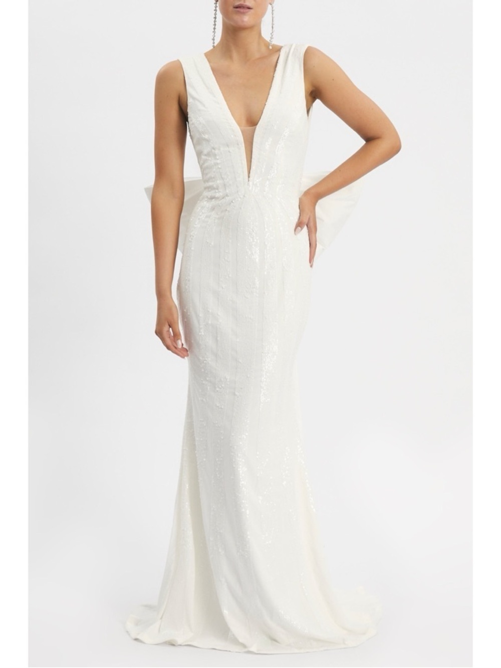 NWT Rebecca Vallance Davina Bow Gown- Ivory US:6